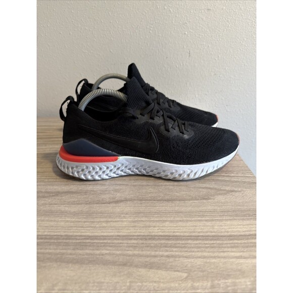Nike Womens Epic React Flyknit 2 BQ8927-003 Black Running Shoes Sneakers Sz 11 - Picture 6 of 11